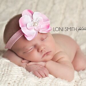 Charming Pink Floral Baby Headband